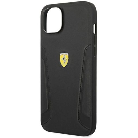 Etui Ferrari Leather Stamp Sides na iPhone 14 Plus - czarne Ferrari
