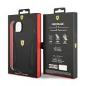 Etui Ferrari Leather Stamp Sides na iPhone 14 Plus - czarne Ferrari