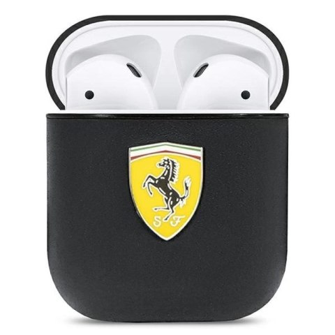 Etui Ferrari On Track Leather na AirPods 1/2 - czarne Ferrari
