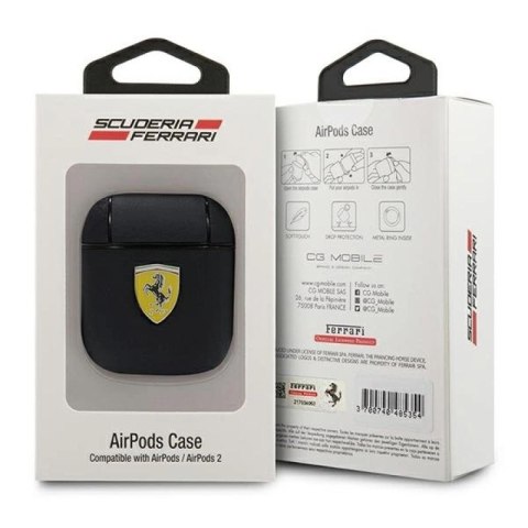 Etui Ferrari On Track Leather na AirPods 1/2 - czarne Ferrari