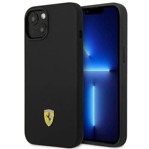 Etui Ferrari Silicone Metal Logo na iPhone 14 Plus - czarne Ferrari