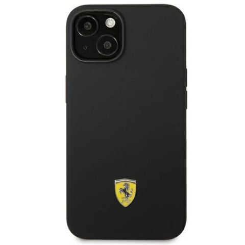 Etui Ferrari Silicone Metal Logo na iPhone 14 Plus - czarne Ferrari