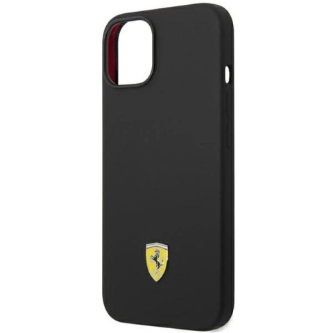 Etui Ferrari Silicone Metal Logo na iPhone 14 Plus - czarne Ferrari