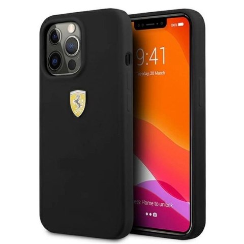 Etui Ferrari Silicone na iPhone 13 Pro Max - czarne Ferrari