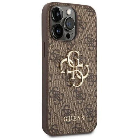 Etui Guess 4G Big Metal Logo na iPhone 14 Pro Max - brązowe Guess