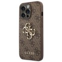 Etui Guess 4G Big Metal Logo na iPhone 14 Pro - brązowe Guess