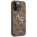 Etui Guess 4G Big Metal Logo na iPhone 14 Pro - brązowe Guess