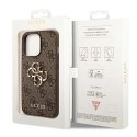 Etui Guess 4G Big Metal Logo na iPhone 14 Pro - brązowe Guess