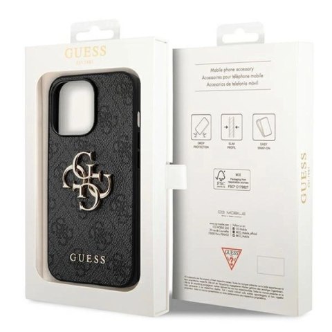 Etui Guess 4G Big Metal Logo na iPhone 14 Pro - szare Guess
