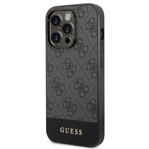 Etui Guess 4G Stripe Collection na iPhone 14 Pro Max - szare Guess