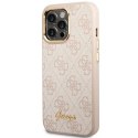 Etui Guess 4G Vintage Gold Logo na iPhone 14 Pro - różowe Guess