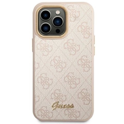 Etui Guess 4G Vintage Gold Logo na iPhone 14 Pro - różowe Guess