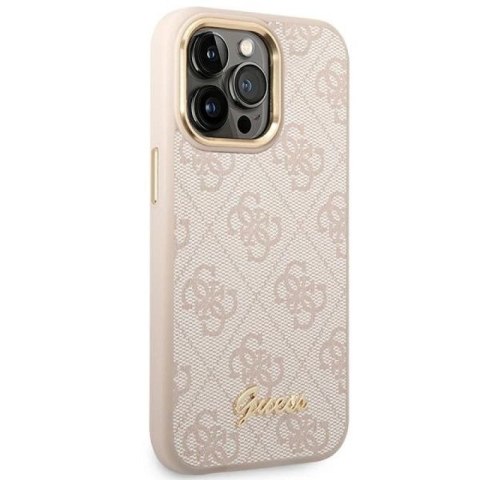 Etui Guess 4G Vintage Gold Logo na iPhone 14 Pro - różowe Guess