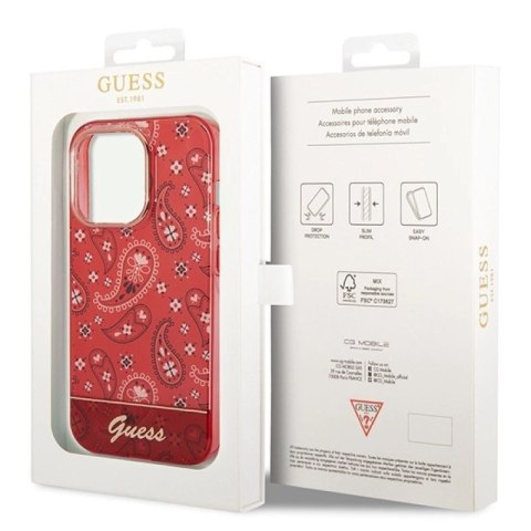 Etui Guess Bandana Paisley na iPhone 14 Pro 6,1" - czerwone Guess