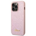 Etui Guess Glitter Script na iPhone 14 Pro Max - różowe Guess
