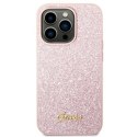 Etui Guess Glitter Script na iPhone 14 Pro Max - różowe Guess