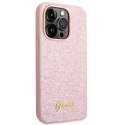 Etui Guess Glitter Script na iPhone 14 Pro Max - różowe Guess