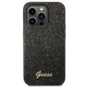 Etui Guess Glitter Script na iPhone 14 Pro - czarne Guess