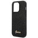 Etui Guess Glitter Script na iPhone 14 Pro - czarne Guess