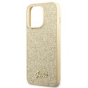 Etui Guess Glitter Script na iPhone 14 Pro - złote Guess