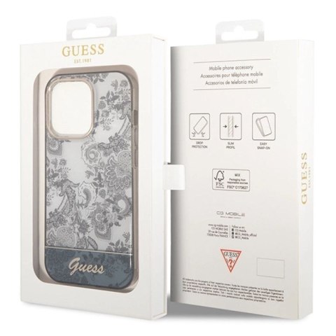 Etui Guess Porcelain Collection na iPhone 14 Pro - szare Guess