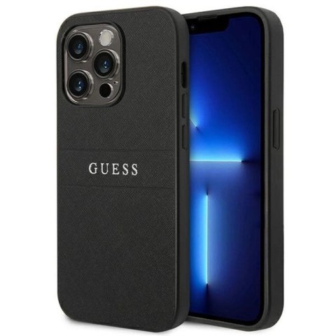 Etui Guess Saffiano Strap na iPhone 14 Pro - czarne Guess