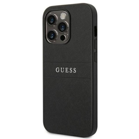 Etui Guess Saffiano Strap na iPhone 14 Pro - czarne Guess