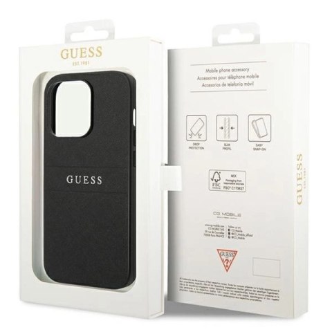 Etui Guess Saffiano Strap na iPhone 14 Pro - czarne Guess