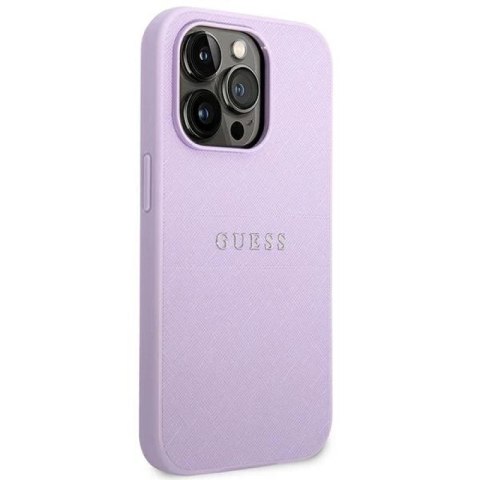 Etui Guess Saffiano Strap na iPhone 14 Pro - fioletowe Guess