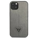 Etui Guess Saffiano Triangle Logo na iPhone 13 mini - srebrne Guess