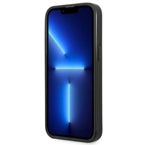 Etui Guess Saffiano Triangle Logo na iPhone 13 mini - srebrne Guess
