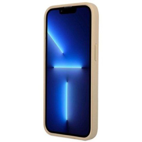 Etui Guess Saffiano Triangle Logo na iPhone 14 Pro - beżowe Guess