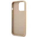 Etui Guess Saffiano Triangle Logo na iPhone 14 Pro - beżowe Guess