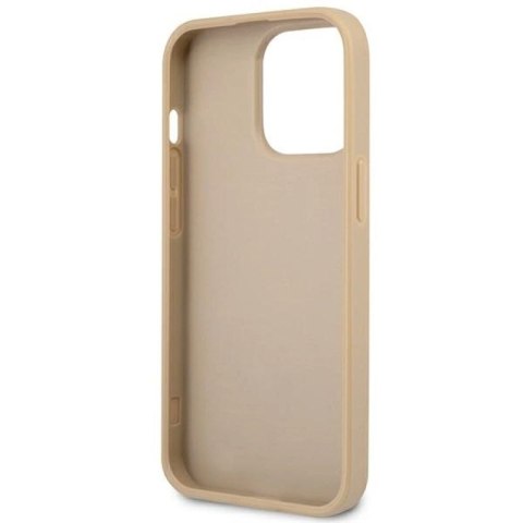 Etui Guess Saffiano Triangle Logo na iPhone 14 Pro - beżowe Guess