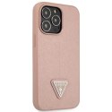 Etui Guess Saffiano Triangle Logo na iPhone 14 Pro - różowe Guess