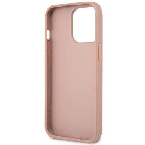 Etui Guess Saffiano Triangle Logo na iPhone 14 Pro - różowe Guess