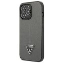 Etui Guess Saffiano Triangle Logo na iPhone 14 Pro - srebrne Guess