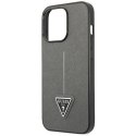 Etui Guess Saffiano Triangle Logo na iPhone 14 Pro - srebrne Guess