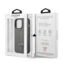 Etui Guess Saffiano Triangle Logo na iPhone 14 Pro - srebrne Guess