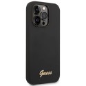 Etui Guess Silicone Vintage Gold Logo na iPhone 14 Pro - czarne Guess