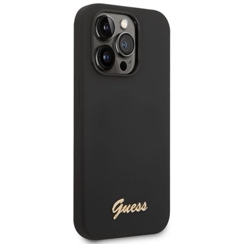 Etui Guess Silicone Vintage Gold Logo na iPhone 14 Pro - czarne Guess