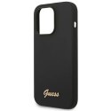 Etui Guess Silicone Vintage Gold Logo na iPhone 14 Pro - czarne Guess