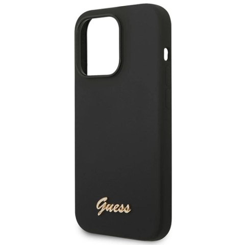 Etui Guess Silicone Vintage Gold Logo na iPhone 14 Pro - czarne Guess