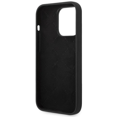 Etui Guess Silicone Vintage Gold Logo na iPhone 14 Pro - czarne Guess