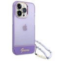 Etui Guess Translucent Pearl Strap na iPhone 14 Pro - fioletowe Guess
