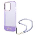 Etui Guess Translucent Pearl Strap na iPhone 14 Pro - fioletowe Guess
