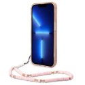 Etui Guess Translucent Pearl Strap na iPhone 14 Pro - różowe Guess