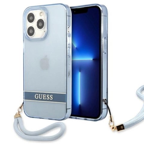 Etui Guess Translucent Strap na iPhone 13 Pro / iPhone 13 - niebieskie Guess
