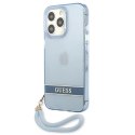 Etui Guess Translucent Strap na iPhone 13 Pro / iPhone 13 - niebieskie Guess