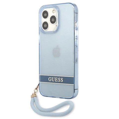 Etui Guess Translucent Strap na iPhone 13 Pro / iPhone 13 - niebieskie Guess